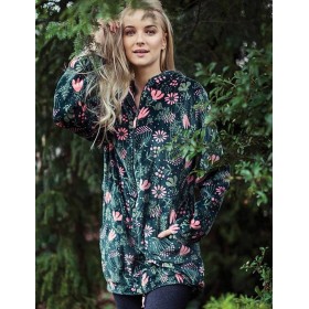 Теплый флисовый кардиган Key LGS 550, Цвет: черный/зеленый, Размеры: S/M