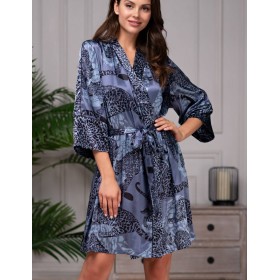 Шелковый халат-кимоно Mia-Amore AMAZONKA 8663 дельфин, Цвет: дельфин, Размеры: L/XL