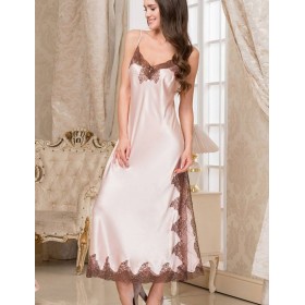 Сорочка шелковая длинная Mia-Amore MARILIN 3108 пудра, Цвет: пудра, Размеры: 2XL