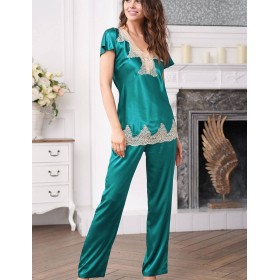 Шелковый комплект с брюками Mia-Amore MARILIN DELUXE 3446 изумрудный, Цвет: изумрудный, Размеры: S