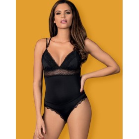 Эротическое боди с уплотненной чашкой Obsessive LOLITTE BODY, Цвет: черный, Размеры: S/M