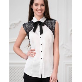 Блуза атласная Mia-Amore MILAN 8429 белый, Цвет: белый, Размеры: XS