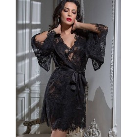 Кружевной пеньюар Mia-Amore CHANELL 2023 черный, Цвет: черный, Размеры: XS