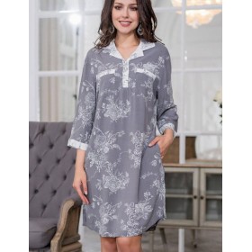 Туника вискозная Mia-Mella COLLETT 6527, Цвет: серый+белый, Размеры: XS