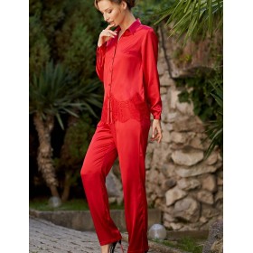 Комплект атласный Mia-Amore AFRODITA 2166 красный, Цвет: красный, Размеры: S