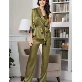 Комплект-тройка шелковый Mia-Amore OLIVIA 3645 оливковый, Цвет: оливковый, Размеры: M