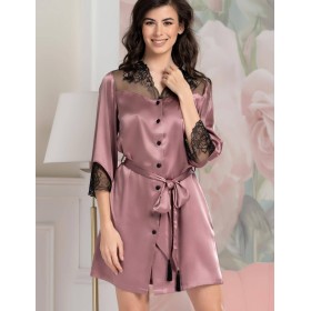Рубашка-халат из шелка Mia-Amore OLIVIA 3647 античная роза, Цвет: античная роза, Размеры: XL