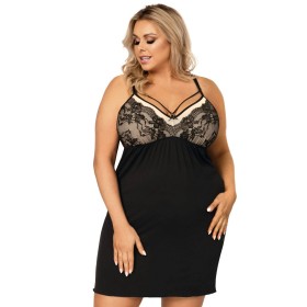 Сорочка на тонких бретелях Donna SARAH II PLUS, Цвет: черный/бежевый, Размеры: 5XL