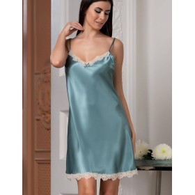 Короткая атласная сорочка Mia-Mella JULIA 8730 изумруд, Цвет: изумруд, Размеры: L