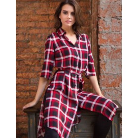 Удлиненная рубашка в клетку Mia-Mia DAVINA 16256 принт 310, Цвет: принт 310, Размеры: S