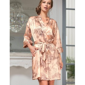 Шелковый халат-кимоно Mia-Amore LETUAL 3433 чайная роза, Цвет: чайная роза, Размеры: 2XL