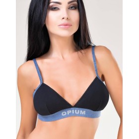 Бюстгальтер спортивный со съемными вставками Opium B-16, Цвет: черный, Размеры: 70B