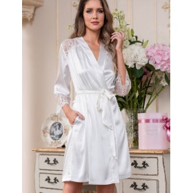 Шелковый халат кимоно Mia-Amore EDITA 3673 белый, Цвет: белый, Размеры: L/XL