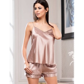Шелковый комплект с шортами Mia-Amore GABRIELLA 3662, Цвет: капучино, Размеры: S
