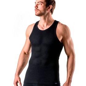 Хлопковая майка Key MVS 012 черный, Цвет: черный, Размеры: L