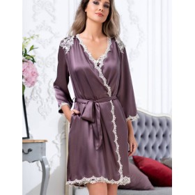 Шелковый халат кимоно Mia-Amore BRIGITTE 3683 сливовый, Цвет: сливовый, Размеры: L/XL