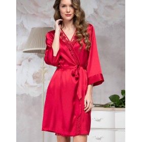 Атласный халат кимоно Mia-Amore MARISIA 8583 красный, Цвет: красный, Размеры: S/M