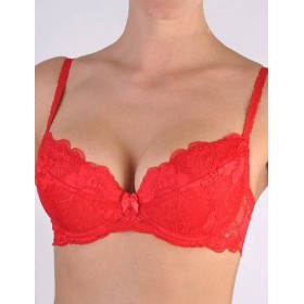 Кружевной бюстгальтер пуш-ап Orhideja 116-208 красный, Цвет: красный, Размеры: 75B