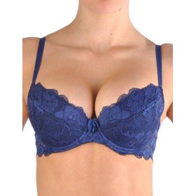 Кружевной бюстгальтер пуш-ап Orhideja 116-208 темно-синий, Цвет: темно-синий, Размеры: 70D