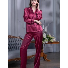 Пижама атласная Mia-Mella JULIA 8736 ягодный, Цвет: ягодный, Размеры: XS