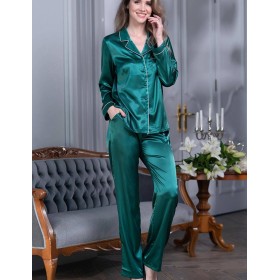 Атласный комплект-двойка Mia-Mella JULIA 8736 малахит, Цвет: малахит, Размеры: XS