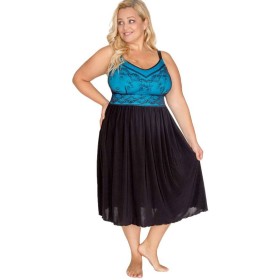 Ночная сорочка для пышной груди Akcent 540, Цвет: черный/синий, Размеры: L