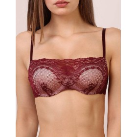 Бюстгальтер спейсер с кружевным оформлением Orhideja 539-385 бургунди/серебристый пион, Цвет: бургунди/пион, Размеры: 75D