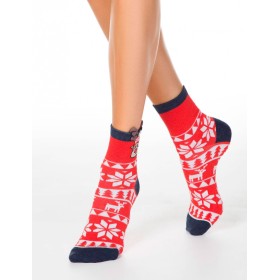 Укороченные женские носки CONTE 19С-86СП 445 красный, Цвет: красный, Размеры: 36/39