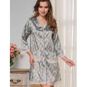 Атласный халат с пуговицами Mia-Amore PALERMO 9697, Цвет: оригинал, Размеры: S/M