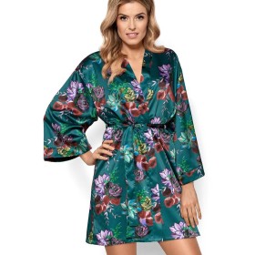 Атласный халат-кимоно Nipplex ANASTASIA, Цвет: зеленый, Размеры: M