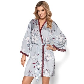 Атласный халат-кимоно Nipplex AURORA, Цвет: серый, Размеры: M