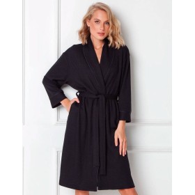 Элегантный женский халат Aruelle ANNALISE BLACK, Цвет: черный, Размеры: XS