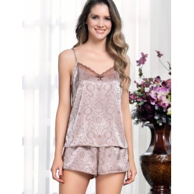 Атласный комплект с шортами Mia-Amore MARGARET 8974, Цвет: капучино, Размеры: XS