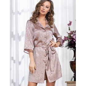 Ночная сорочка-халат из атласа Mia-Amore MARGARET 8977, Цвет: капучино, Размеры: S