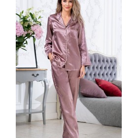 Атласный пижамный комплект тройка Mia-Mella JULIA 8735 пудра, Цвет: пудра, Размеры: XS