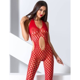 Эротический комбинезон сетка Passion BS 065 red, Цвет: красный, Размеры: S/M