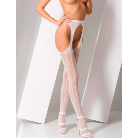 Сексуальные колготки Passion S 018 white, Цвет: белый, Размеры: S/M