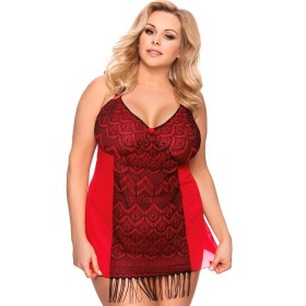 Cорочка с открытой спиной Gorgeous plus size DHARMA, Цвет: черно-красный, Размеры: 3XL/4XL