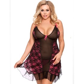 Сексуальная сорочка с трусиками Gorgeous plus size GIA, Цвет: черный, Размеры: 5XL/6XL