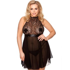 Сорочка с открытой спиной Gorgeous plus size RILEY, Цвет: черный, Размеры: 5XL/6XL