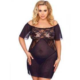Сексуальная сорочка с трусиками Gorgeous plus size VENEA, Цвет: темно-синий, Размеры: 5XL/6XL