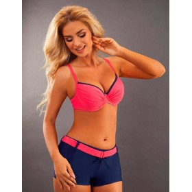 Купальник пуш-ап с шортами Verano OFELIA NEW navyblue-rasberry, Цвет: розовый, Размеры: M