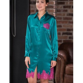 Шелковая рубашка Mia-Amore BELLA 3377 изумрудный, Цвет: изумрудный, Размеры: XS