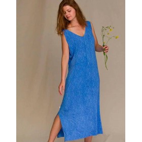 Длинное платье из вискозы Key LND 916 1 A21, Цвет: синий, Размеры: S