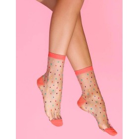 Носки женские Gabriella 524 GIGI белый/коралл, Цвет: белый/коралл, Размеры: 35/38