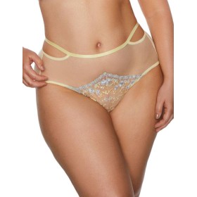 Высокие трусы слипы Kinga FORGET-ME-NOT 821/5-P, Цвет: бежевый/желтый, Размеры: M