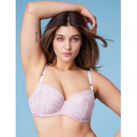 Кружевной бюстгальтер балконет Alles LIOR U, Цвет: розовый, Размеры: 80G