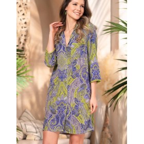Удлиненная рубашка Mia-Amore ATHENA 1647 васильковый, Цвет: васильковый, Размеры: 3XL