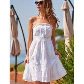 Хлопковый сарафан без бретелей Mia-Amore CALIFORNIA 1379, Цвет: белый, Размеры: M