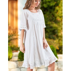 Платье свободного кроя хлопок Mia-Amore CALIFORNIA 1586, Цвет: белый, Размеры: L